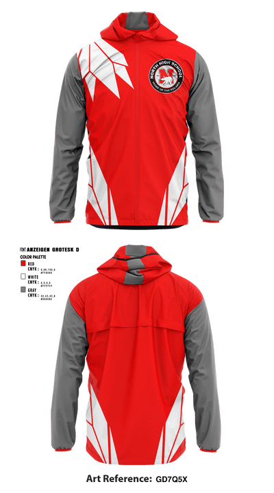 North Senior High School Gymnastics 87380048 Windbreaker - 1