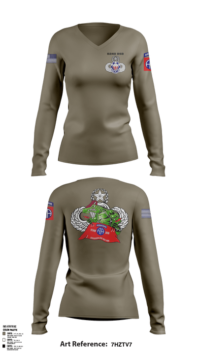 82nd BSB 82nd ABN DIV 96465842 Women's Long Sleeve V-neck Shirt - 7