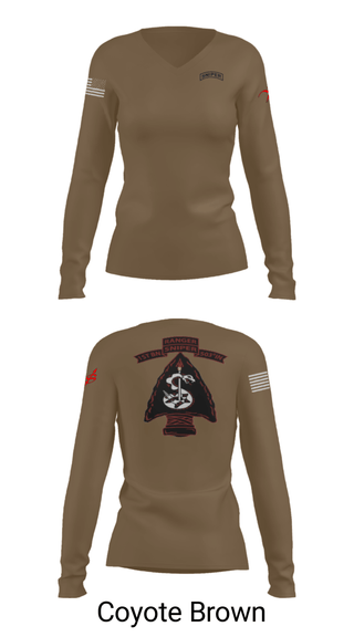 Women's Long Sleeve Vneck Shirt, , Army, Teamtime, Team time, sublimation, custom sports apparel, team uniforms, spirit wear, spiritwear, sports uniforms, custom shirts, team store, custom team store, fundraiser sports, apparel fundraiser