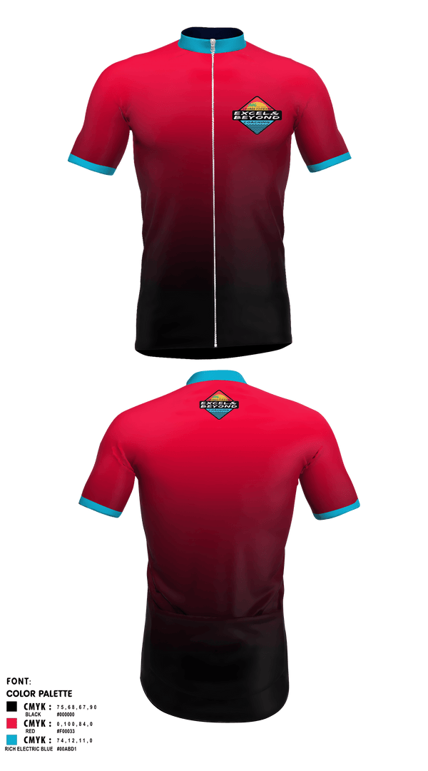 Cycling Jersey, Excel & Beyond Coaching, Cycling, Teamtime, Team time, sublimation, custom sports apparel, team uniforms, spirit wear, spiritwear, sports uniforms, custom shirts, team store, custom team store, fundraiser sports, apparel fundraiser