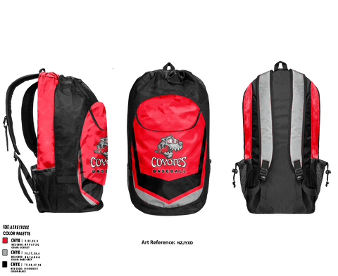 Gear Bag, Coyotes, Baseball, Teamtime, Team time, sublimation, custom sports apparel, team uniforms, spirit wear, spiritwear, sports uniforms, custom shirts, team store, custom team store, fundraiser sports, apparel fundraiser