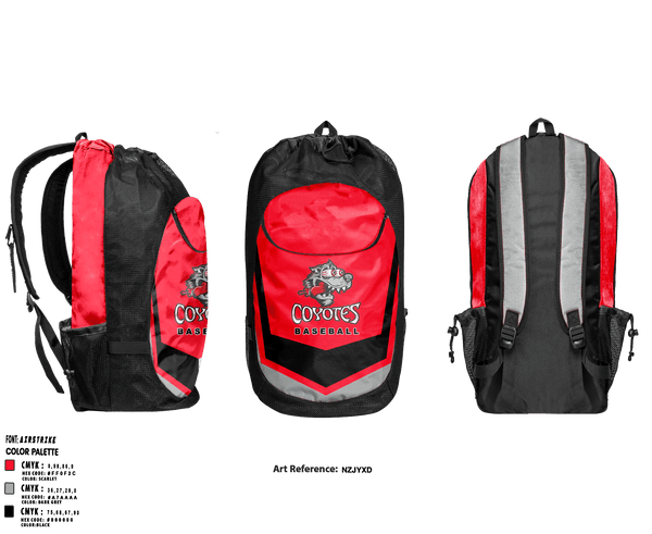 Gear Bag, Coyotes, Baseball, Teamtime, Team time, sublimation, custom sports apparel, team uniforms, spirit wear, spiritwear, sports uniforms, custom shirts, team store, custom team store, fundraiser sports, apparel fundraiser