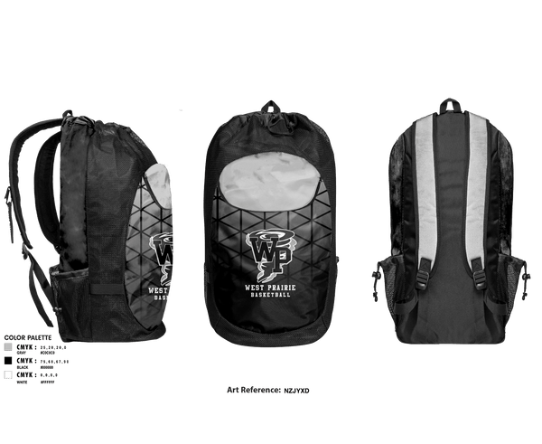Gear Bag, West Prairie Senior High School Basketball, Women's Basketball, Teamtime, Team time, sublimation, custom sports apparel, team uniforms, spirit wear, spiritwear, sports uniforms, custom shirts, team store, custom team store, fundraiser sports, apparel fundraiser