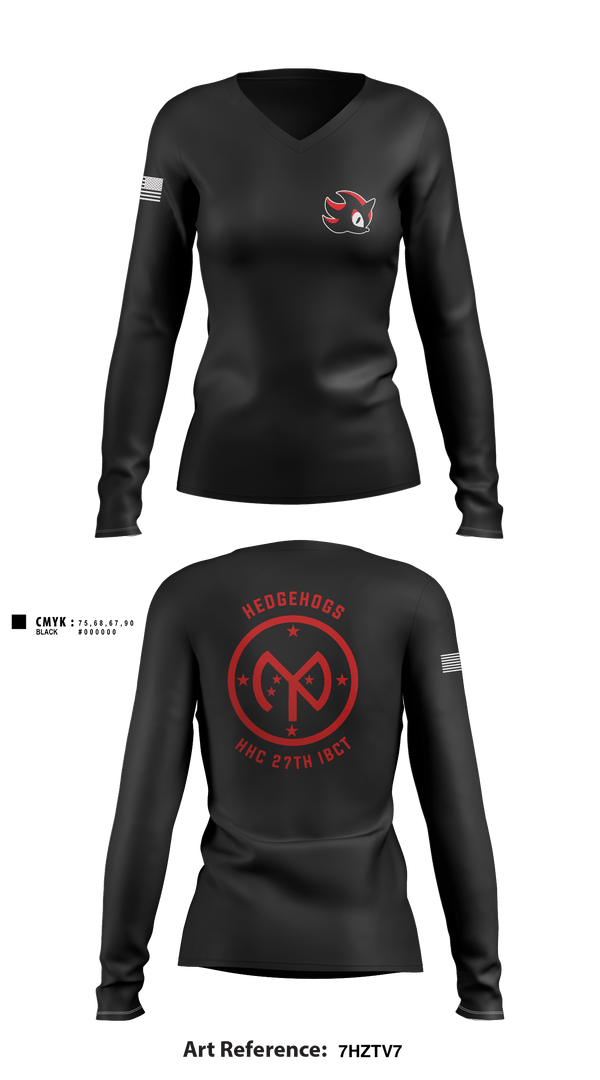 Women's Long Sleeve Vneck Shirt, HHC 27th IBCT, , Teamtime, Team time, sublimation, custom sports apparel, team uniforms, spirit wear, spiritwear, sports uniforms, custom shirts, team store, custom team store, fundraiser sports, apparel fundraiser