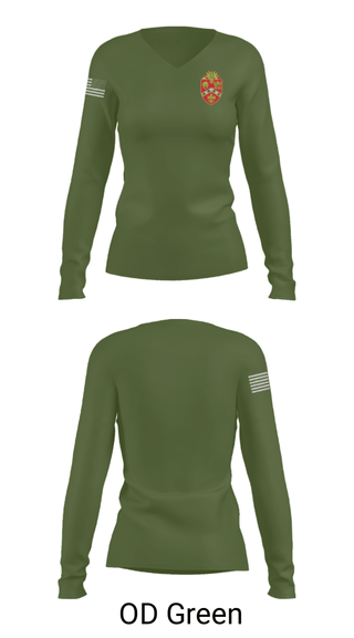 Women's Long Sleeve Vneck Shirt, , Army, Teamtime, Team time, sublimation, custom sports apparel, team uniforms, spirit wear, spiritwear, sports uniforms, custom shirts, team store, custom team store, fundraiser sports, apparel fundraiser