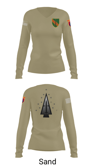 Women's Long Sleeve Vneck Shirt, , Army, Teamtime, Team time, sublimation, custom sports apparel, team uniforms, spirit wear, spiritwear, sports uniforms, custom shirts, team store, custom team store, fundraiser sports, apparel fundraiser