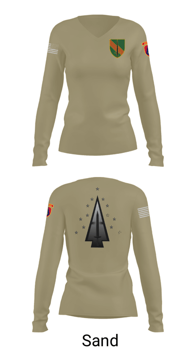 A Co, 1st BN, 4SFAB 88998967 Women's Long Sleeve V-neck Shirt - 42