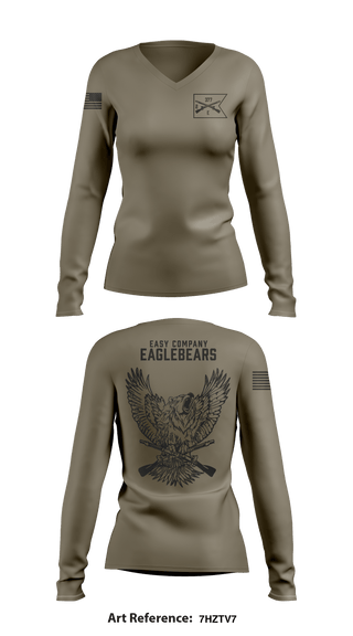 Women's Long Sleeve Vneck Shirt, , Army, Teamtime, Team time, sublimation, custom sports apparel, team uniforms, spirit wear, spiritwear, sports uniforms, custom shirts, team store, custom team store, fundraiser sports, apparel fundraiser