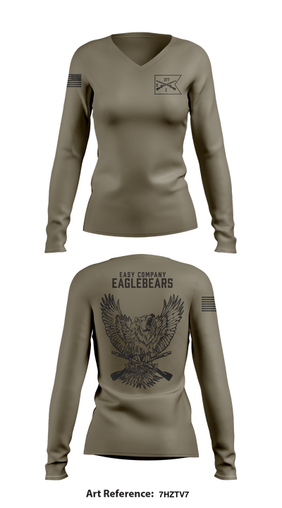 Easy Co. Eaglebears 39193271 Women's Long Sleeve V-neck Shirt - 2