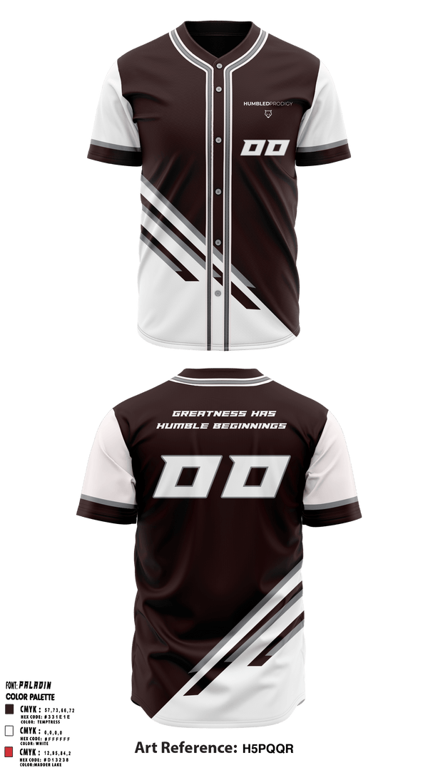Full Button Baseball Jersey, Humbled prodigy, Baseball, Teamtime, Team time, sublimation, custom sports apparel, team uniforms, spirit wear, spiritwear, sports uniforms, custom shirts, team store, custom team store, fundraiser sports, apparel fundraiser