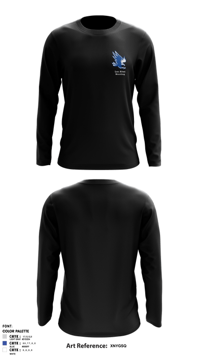 Los Altos High School Wrestling 82261589 Long Sleeve Rash Guard Shirt - 2
