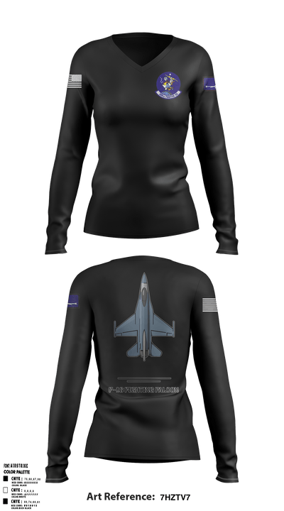 309th fighter squadron 10532348 Women's Long Sleeve V-neck Shirt - 1
