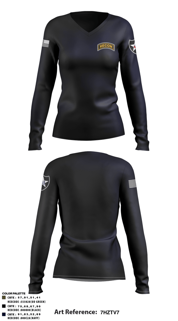 Women's Long Sleeve Vneck Shirt, , Army, Teamtime, Team time, sublimation, custom sports apparel, team uniforms, spirit wear, spiritwear, sports uniforms, custom shirts, team store, custom team store, fundraiser sports, apparel fundraiser