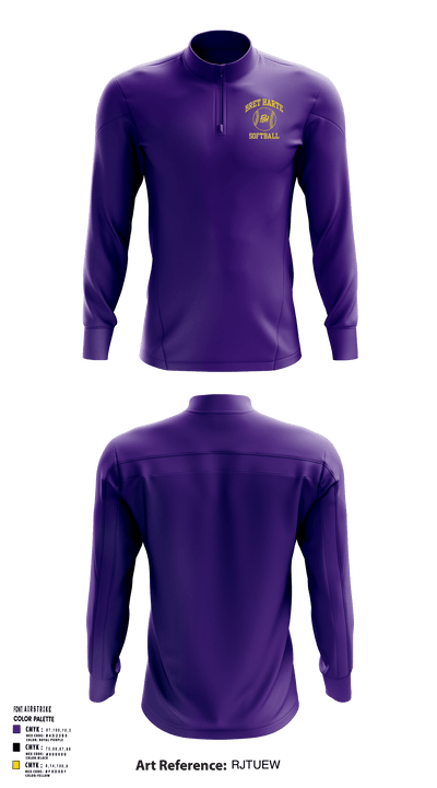 BRET HARTE UNION HIGH SCHOOL SOFTBALL Quarter Zip Jacket - 4