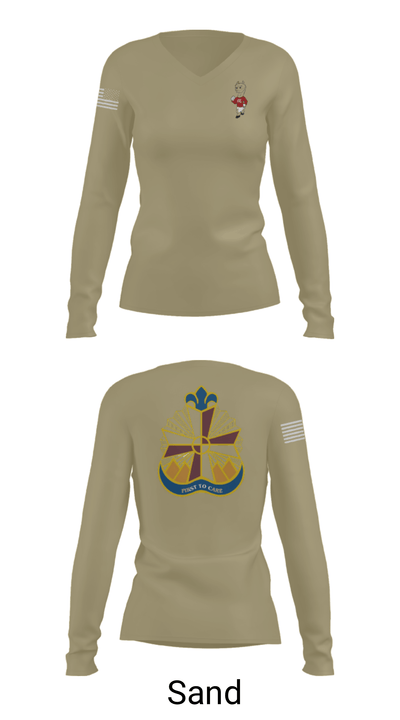 A CO., WBAMC 28628889 Women's Long Sleeve V-neck Shirt - 42