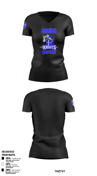 Women's Short Sleeve Vneck Shirt, Marian High School Wrestling, Wrestling, Teamtime, Team time, sublimation, custom sports apparel, team uniforms, spirit wear, spiritwear, sports uniforms, custom shirts, team store, custom team store, fundraiser sports, apparel fundraiser