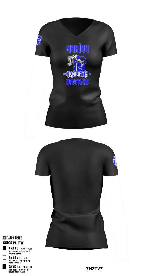 Women's Short Sleeve Vneck Shirt, Marian High School Wrestling, Wrestling, Teamtime, Team time, sublimation, custom sports apparel, team uniforms, spirit wear, spiritwear, sports uniforms, custom shirts, team store, custom team store, fundraiser sports, apparel fundraiser