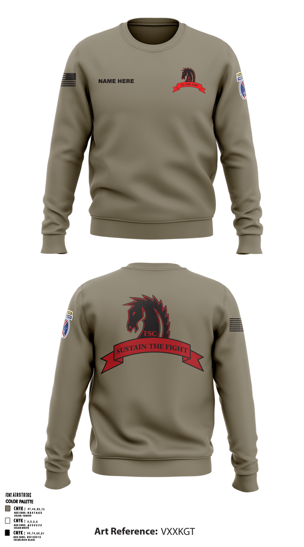 Crew Neck Sweatshirt, Echo FSC Stampede 7th Eng, Army, Teamtime, Team time, sublimation, custom sports apparel, team uniforms, spirit wear, spiritwear, sports uniforms, custom shirts, team store, custom team store, fundraiser sports, apparel fundraiser