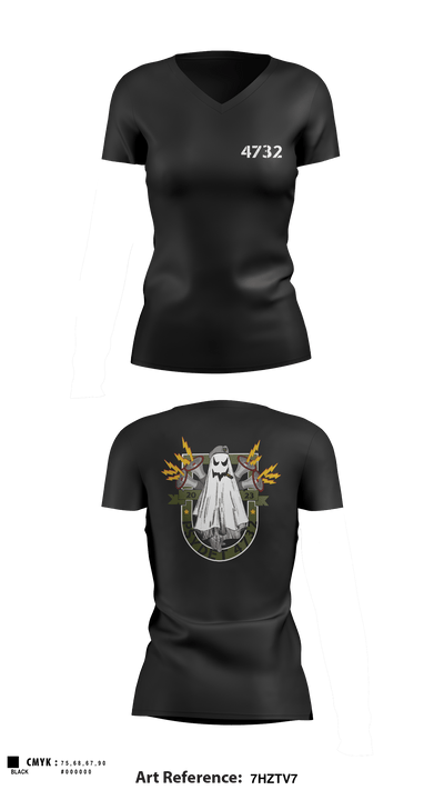 4732 18067014 Women's Short Sleeve V-neck Shirt - 3