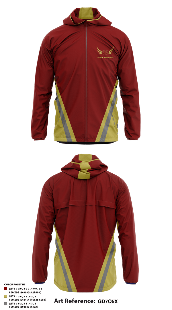 Windbreaker, Ninety Six High School, Track & Field, Teamtime, Team time, sublimation, custom sports apparel, team uniforms, spirit wear, spiritwear, sports uniforms, custom shirts, team store, custom team store, fundraiser sports, apparel fundraiser