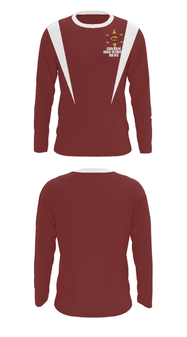 Long Sleeve Performance Shirt, Graham High School Band, Spirit Store, Teamtime, Team time, sublimation, custom sports apparel, team uniforms, spirit wear, spiritwear, sports uniforms, custom shirts, team store, custom team store, fundraiser sports, apparel fundraiser