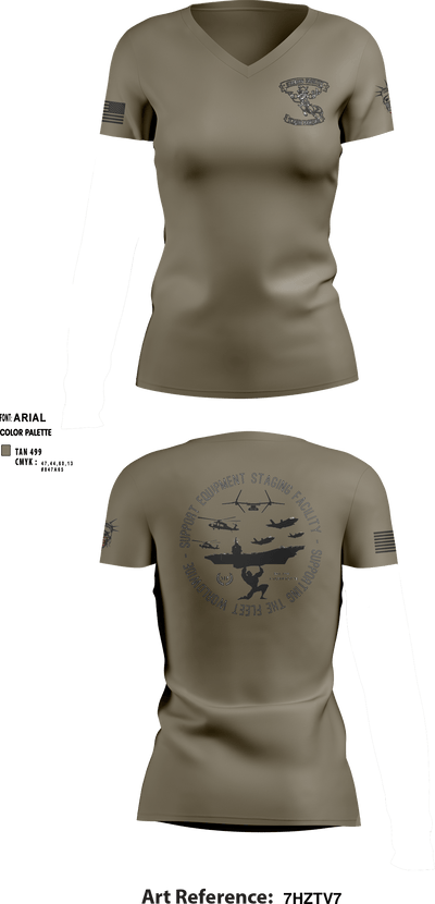 STAGING FACILITY 22010365 Women's Short Sleeve V-neck Shirt - 4