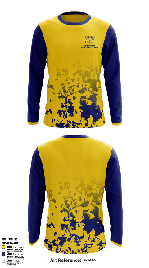 Long Sleeve Performance Shirt, James Wood High School Basketball, Men's Basketball, Teamtime, Team time, sublimation, custom sports apparel, team uniforms, spirit wear, spiritwear, sports uniforms, custom shirts, team store, custom team store, fundraiser sports, apparel fundraiser