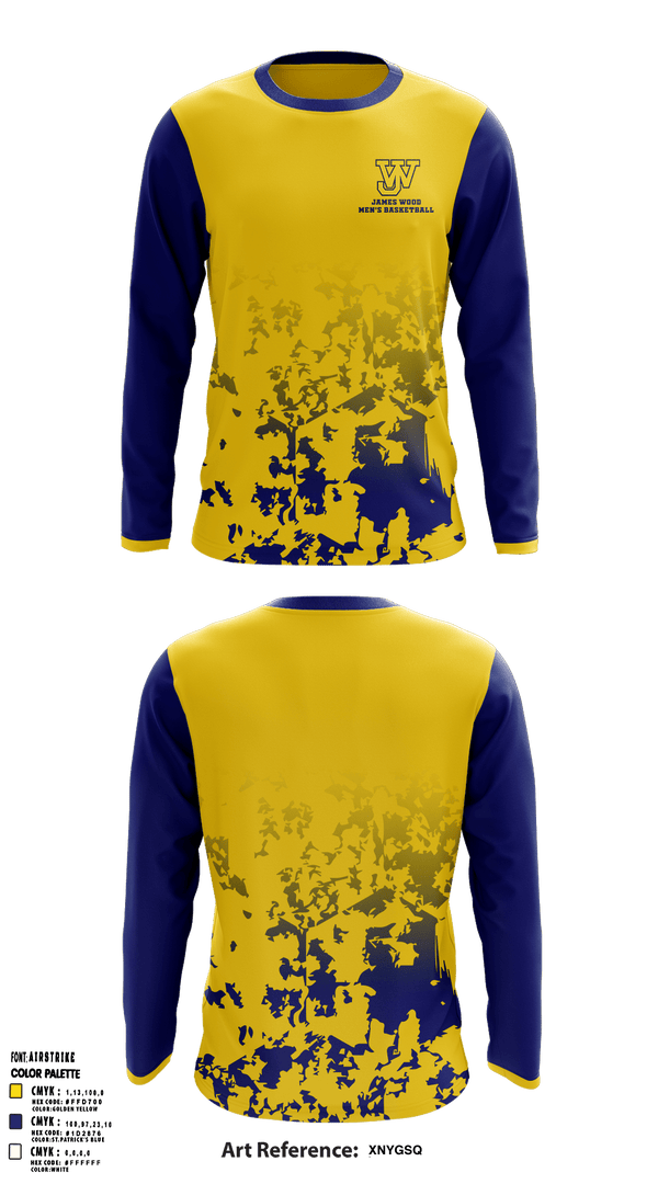 Long Sleeve Performance Shirt, James Wood High School Basketball, Men's Basketball, Teamtime, Team time, sublimation, custom sports apparel, team uniforms, spirit wear, spiritwear, sports uniforms, custom shirts, team store, custom team store, fundraiser sports, apparel fundraiser