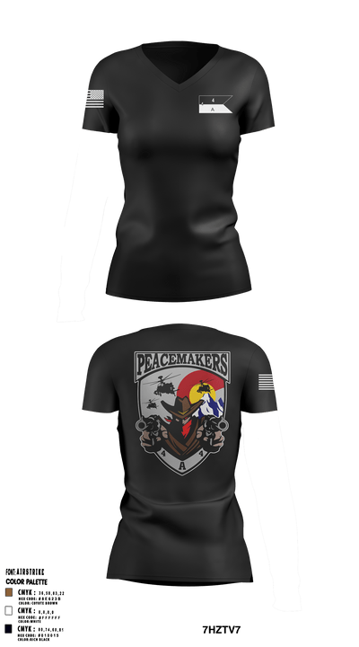 4-4 Attack Battalion 63788655 Women's Short Sleeve V-neck Shirt - 4