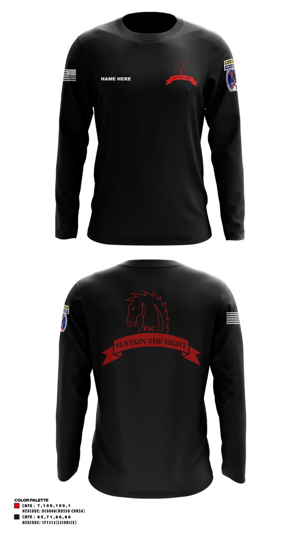 Long Sleeve Performance Shirt, Echo FSC Stampede 7th Eng, Army, Teamtime, Team time, sublimation, custom sports apparel, team uniforms, spirit wear, spiritwear, sports uniforms, custom shirts, team store, custom team store, fundraiser sports, apparel fundraiser