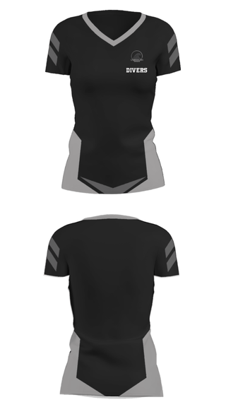 Women's Short Sleeve Vneck Shirt, Divers, Football, Teamtime, Team time, sublimation, custom sports apparel, team uniforms, spirit wear, spiritwear, sports uniforms, custom shirts, team store, custom team store, fundraiser sports, apparel fundraiser