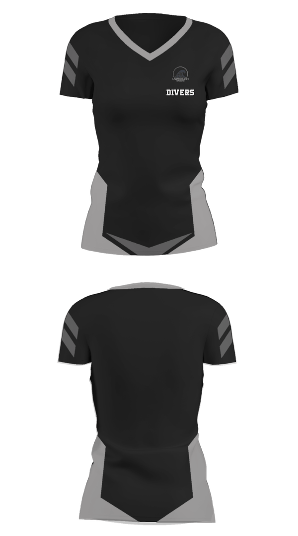 Women's Short Sleeve Vneck Shirt, Divers, Football, Teamtime, Team time, sublimation, custom sports apparel, team uniforms, spirit wear, spiritwear, sports uniforms, custom shirts, team store, custom team store, fundraiser sports, apparel fundraiser