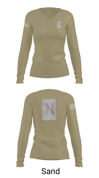 Women's Long Sleeve Vneck Shirt, , Army, Teamtime, Team time, sublimation, custom sports apparel, team uniforms, spirit wear, spiritwear, sports uniforms, custom shirts, team store, custom team store, fundraiser sports, apparel fundraiser