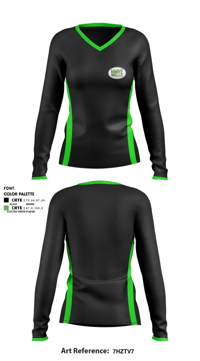 MOVE Dance Academy 42001052 Women's Long Sleeve V-neck Shirt - 1