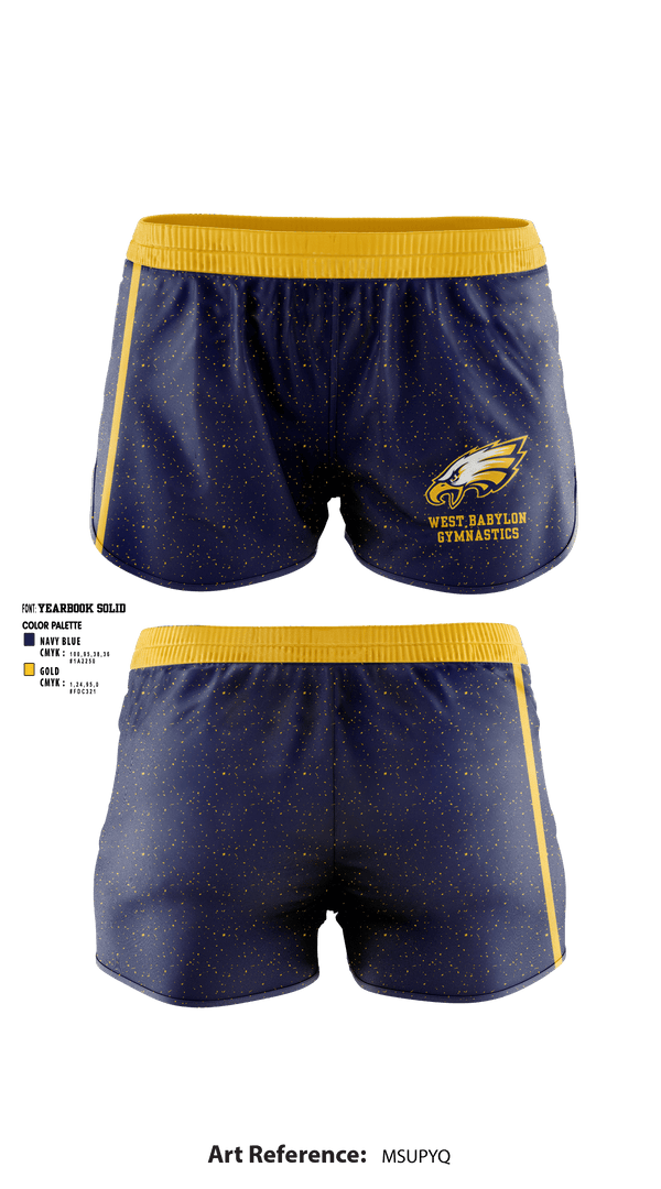 Women's Shorts, West Babylon High School Gymnastics, Spirit Store, Teamtime, Team time, sublimation, custom sports apparel, team uniforms, spirit wear, spiritwear, sports uniforms, custom shirts, team store, custom team store, fundraiser sports, apparel fundraiser
