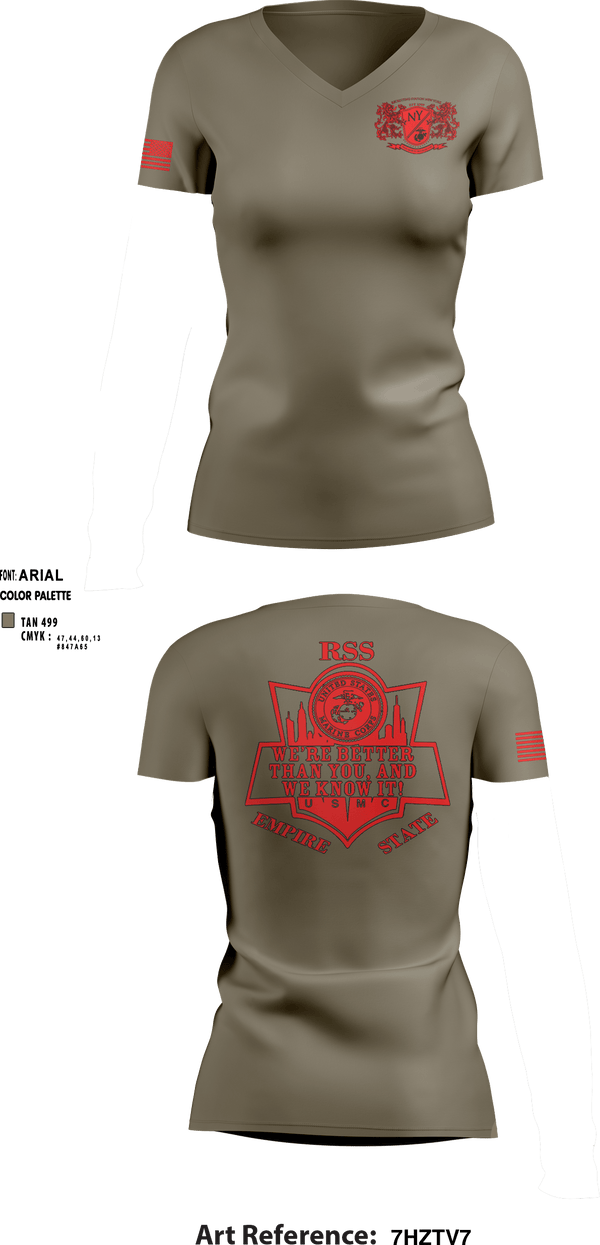 Women's Short Sleeve Vneck Shirt, RSS EMPIRE STATE, Marines, Teamtime, Team time, sublimation, custom sports apparel, team uniforms, spirit wear, spiritwear, sports uniforms, custom shirts, team store, custom team store, fundraiser sports, apparel fundraiser