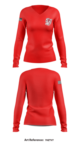 Women's Long Sleeve Vneck Shirt, Santiam Christian School Wrestling, Wrestling, Teamtime, Team time, sublimation, custom sports apparel, team uniforms, spirit wear, spiritwear, sports uniforms, custom shirts, team store, custom team store, fundraiser sports, apparel fundraiser