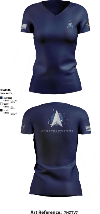 Women's Short Sleeve Vneck Shirt, , Space Force, Teamtime, Team time, sublimation, custom sports apparel, team uniforms, spirit wear, spiritwear, sports uniforms, custom shirts, team store, custom team store, fundraiser sports, apparel fundraiser