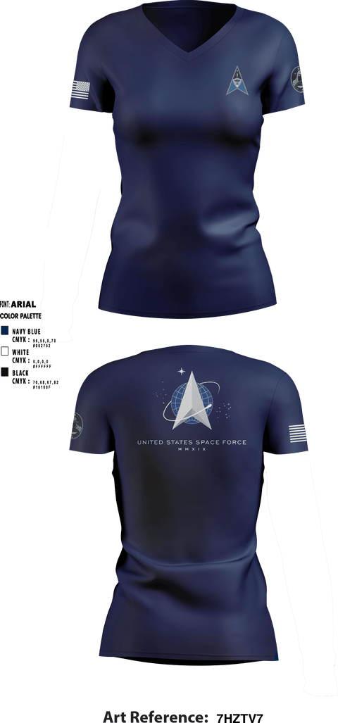 Women's Short Sleeve Vneck Shirt, , Space Force, Teamtime, Team time, sublimation, custom sports apparel, team uniforms, spirit wear, spiritwear, sports uniforms, custom shirts, team store, custom team store, fundraiser sports, apparel fundraiser