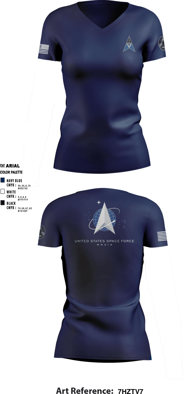 Women's Short Sleeve Vneck Shirt, , Space Force, Teamtime, Team time, sublimation, custom sports apparel, team uniforms, spirit wear, spiritwear, sports uniforms, custom shirts, team store, custom team store, fundraiser sports, apparel fundraiser