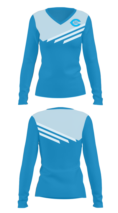 Chanute High School Band 70581105 Women's Long Sleeve V-neck Shirt - 7
