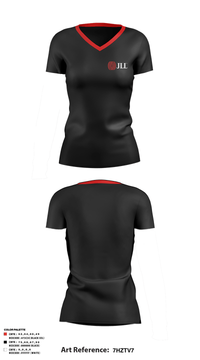 JLL Columbus Pelotonia 947216 Women's Short Sleeve V-neck Shirt - 2