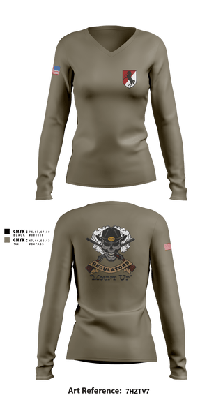 Women's Long Sleeve Vneck Shirt, , Army, Teamtime, Team time, sublimation, custom sports apparel, team uniforms, spirit wear, spiritwear, sports uniforms, custom shirts, team store, custom team store, fundraiser sports, apparel fundraiser