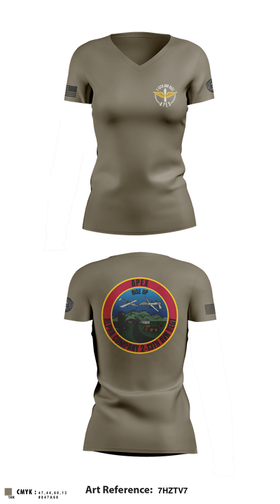 A Co, 2-13th AVN REGT 95713396 Women's Short Sleeve V-neck Shirt - 5