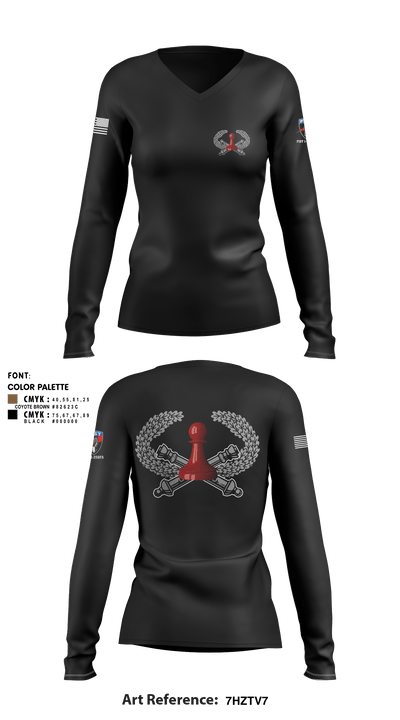 DET 1 HHB 1-258 FA 53026812 Women's Long Sleeve V-neck Shirt - 10