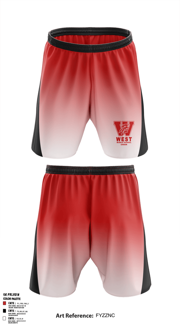 Athletic Shorts With Pockets, West Middle School Cheer, Cheer, Teamtime, Team time, sublimation, custom sports apparel, team uniforms, spirit wear, spiritwear, sports uniforms, custom shirts, team store, custom team store, fundraiser sports, apparel fundraiser