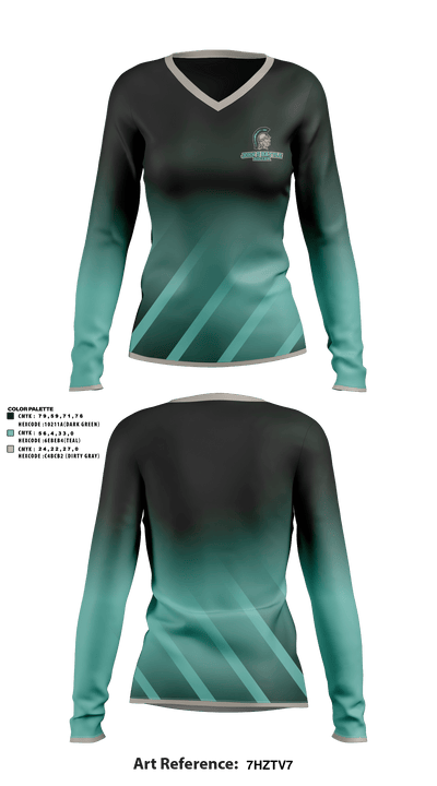 John S Battle High School Soccer 24633224 Women's Long Sleeve V-neck Shirt - 1