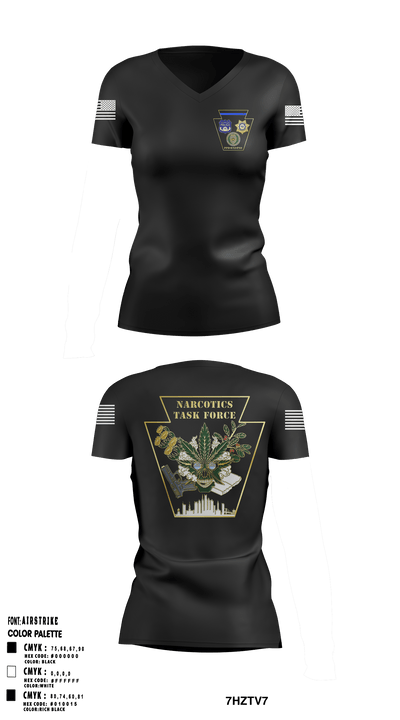 Narcotics Task Force 49411271 Women's Short Sleeve V-neck Shirt - 49