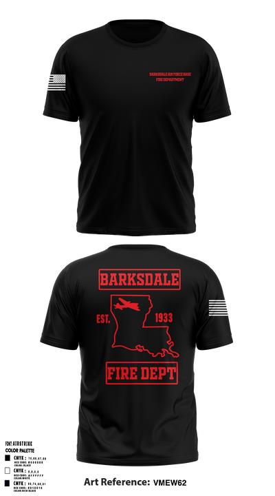 Barksdale Air Force Base Fire Department 74370190 Short Sleeve Performance Shirt - 1
