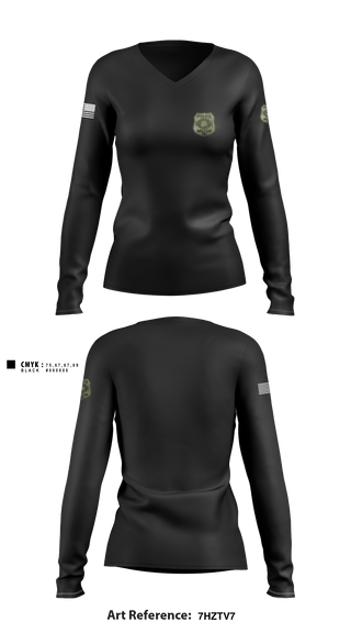 Women's Long Sleeve Vneck Shirt, , Police, Teamtime, Team time, sublimation, custom sports apparel, team uniforms, spirit wear, spiritwear, sports uniforms, custom shirts, team store, custom team store, fundraiser sports, apparel fundraiser